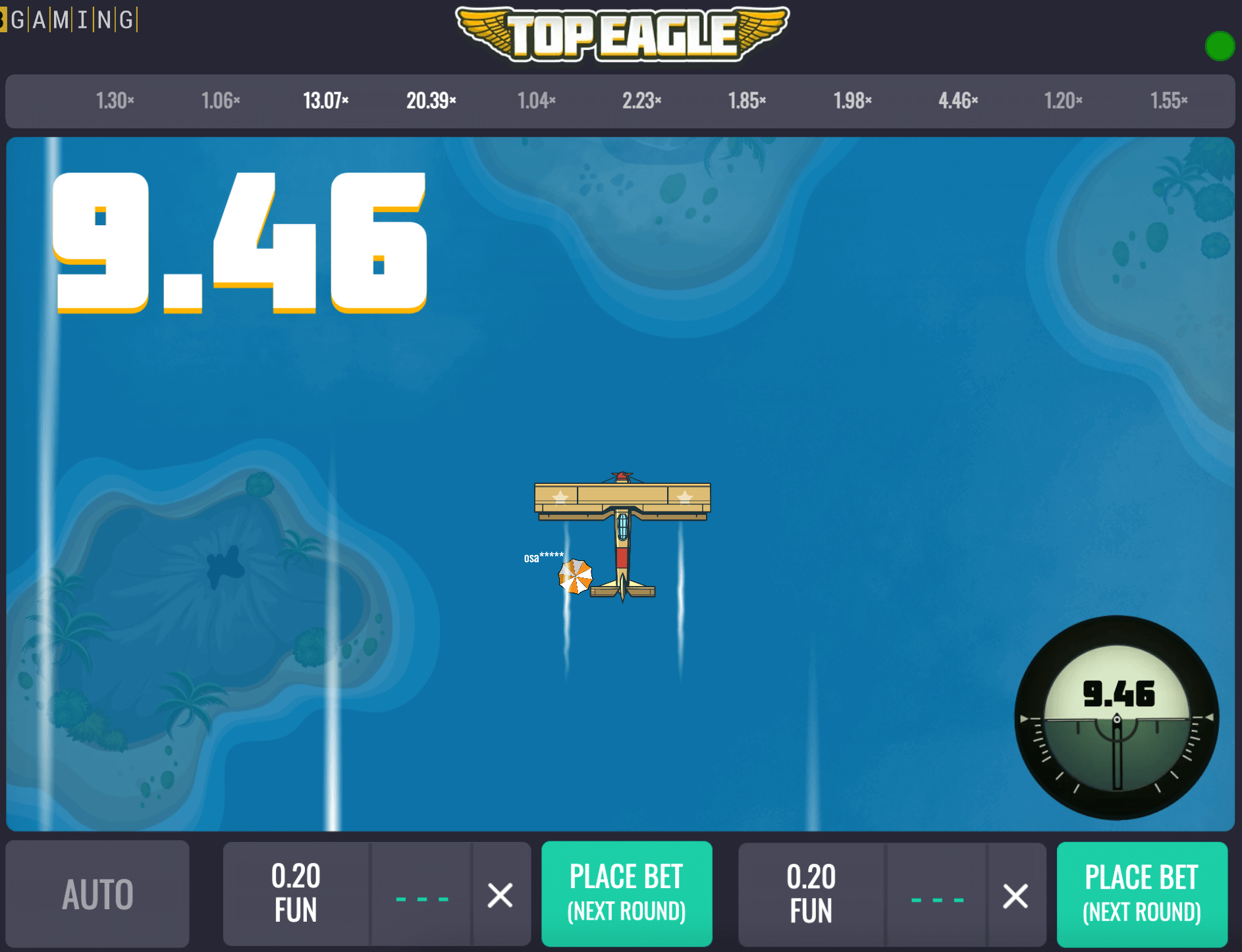 Top Eagle by BGaming, top-down gameplay view